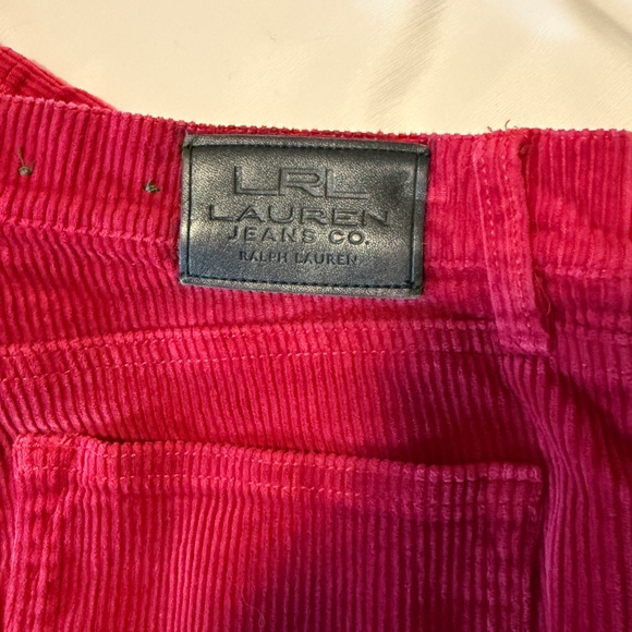 LRL Lauren Jeans Co Red Corduroy Pants Classic Straight Size 2 - Picture 6 of 9